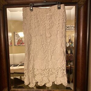 Fever Cream Embellished Midi Pencil Skirt